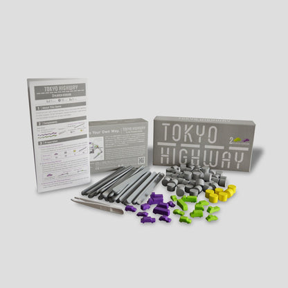 Game pieces and highway parts from Tokyo Highway 2P
