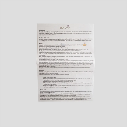 Biotopia rulebook pages