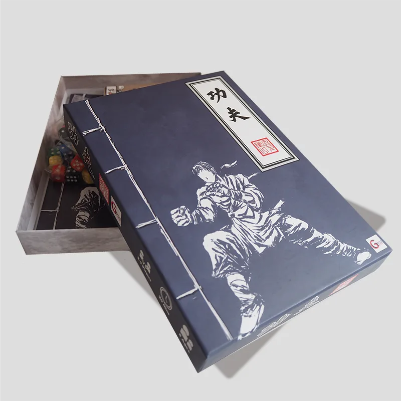 Kung Fu game components including cards and dice