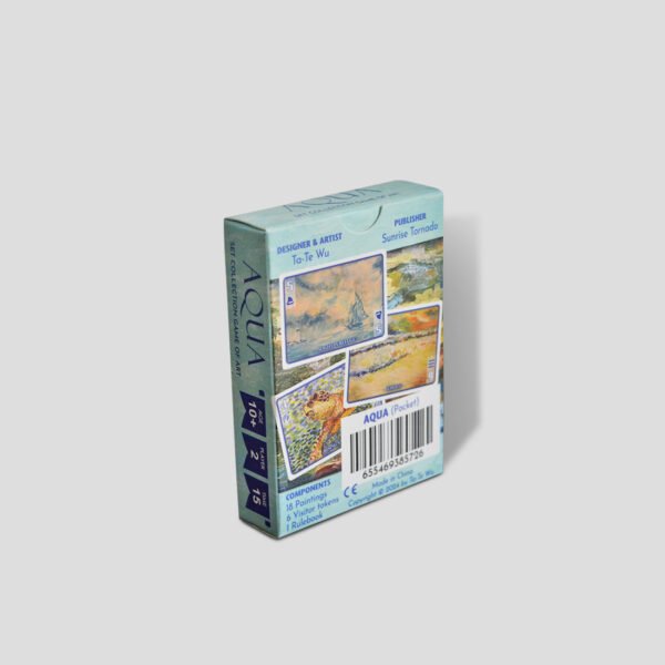 Back of Aqua board game box with game details