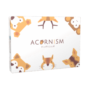 Front cover of Acornism board game by PhantomLab featuring acorn and forest artwork.