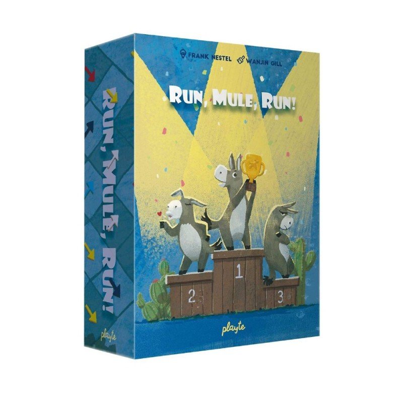 Front cover of Run, Mule, Run!, featuring colorful mule and racing artwork.